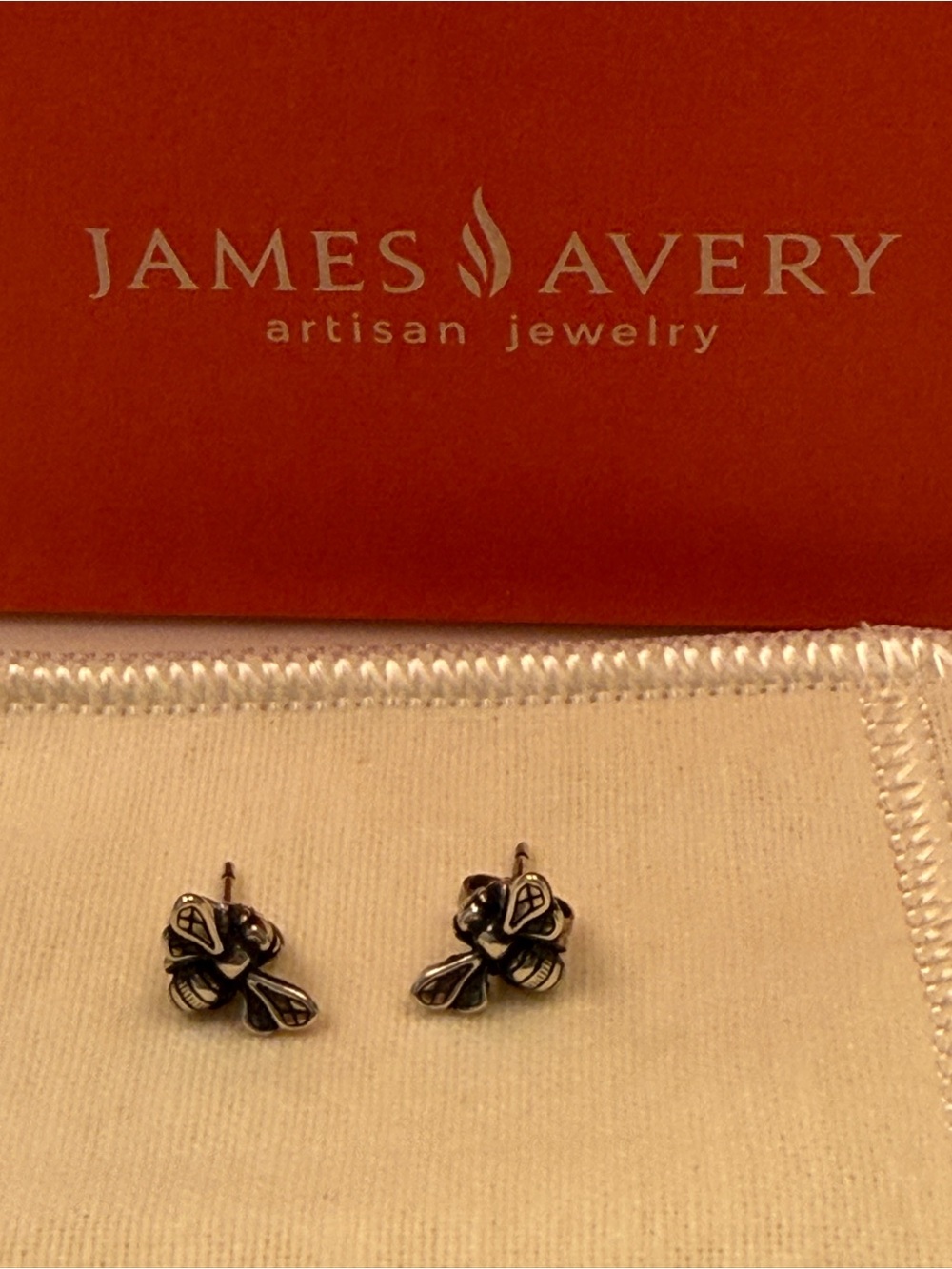 James Avery Sterling Silver Honey Bee Stud Earrings Retired